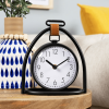 Stratton Home Décor Black Metal Tabletop Clock