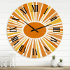 Designart 'Minimalist Bright Shining Orange Sun Rays I' Modern Wall Clock