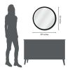 20x20 Framed Black Round Mirror - Circle Mirror for Bathroom, Bedroom, Entryway, Living Room