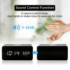 Zunammy Wooden Finish Alarm clock with Wireless Charging (Qi Charging Pads) for phone - Black