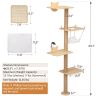 Wall-Mounted Cat Scratching Post - Solid Wood Color