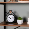 Stratton Home Décor Black Metal Tabletop Clock