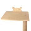 Wall-Mounted Cat Scratching Post - Solid Wood Color