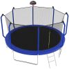 14FT Trampoline with Basketball Hoop, ASTM Approved Reinforced Type Outdoor Trampoline with Enclosure Net