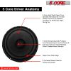 12 Inch Subwoofers Replacement Speaker Premium DJ sub Woofer 1200W Max Power 8 Ohm - WF 12120