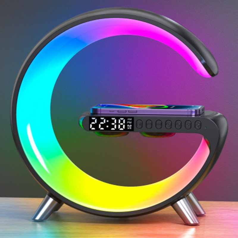 New Intelligent G Shaped LED Lamp Bluetooth Speake Wireless Charger Atmosphere Lamp App Control For Bedroom Home Decor New Intelligent G Shaped LED Lamp Bluetooth Speake Wireless Charger Atmosphere Lamp App Control For Bedroom Home Decor